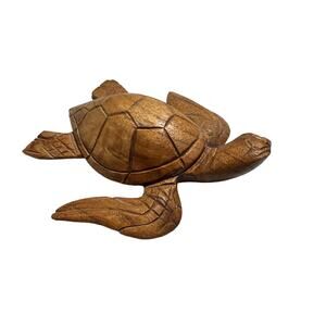 Carved Wood Sea Turtle